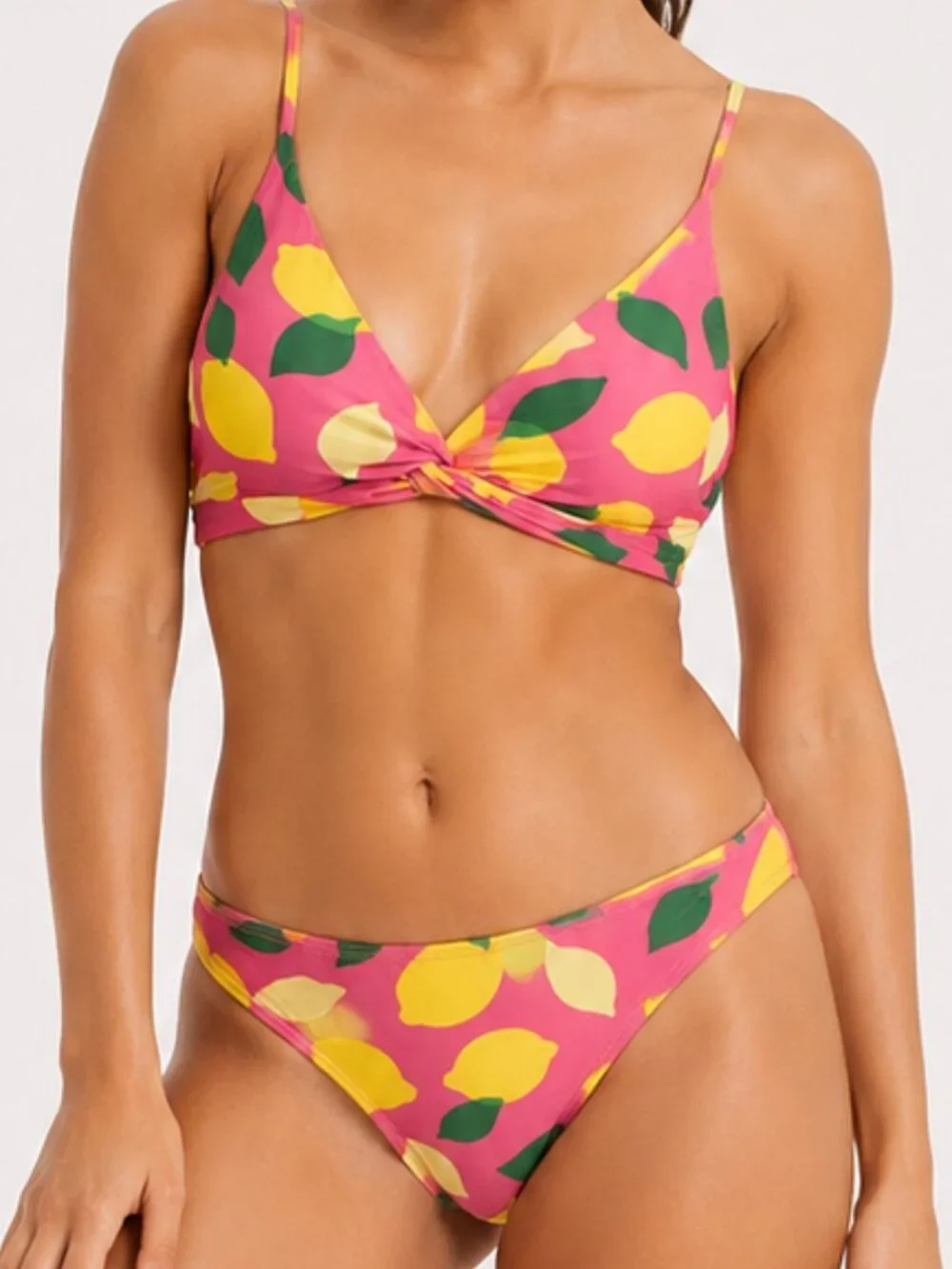 KATE SPADE Sea Star Lemon Bikini Set Swimsuit Pink S/M NWOT